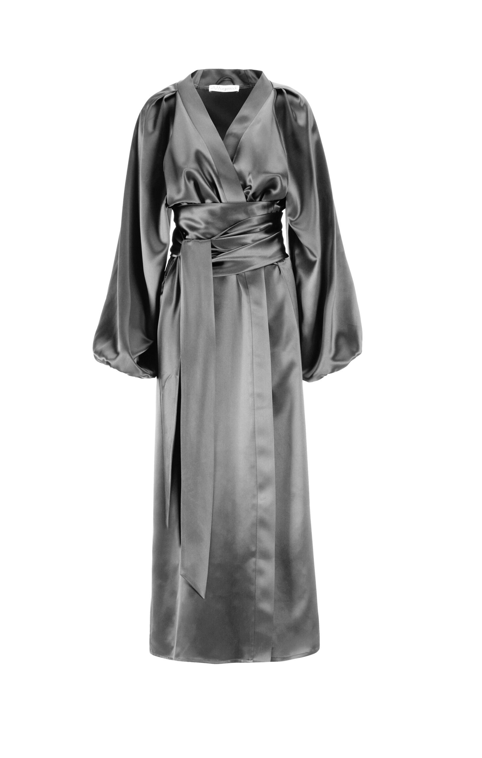 grey silk dressing gown Silk Robes Grey Bridesmaid Robes Maxi Silk Robe (Silver)