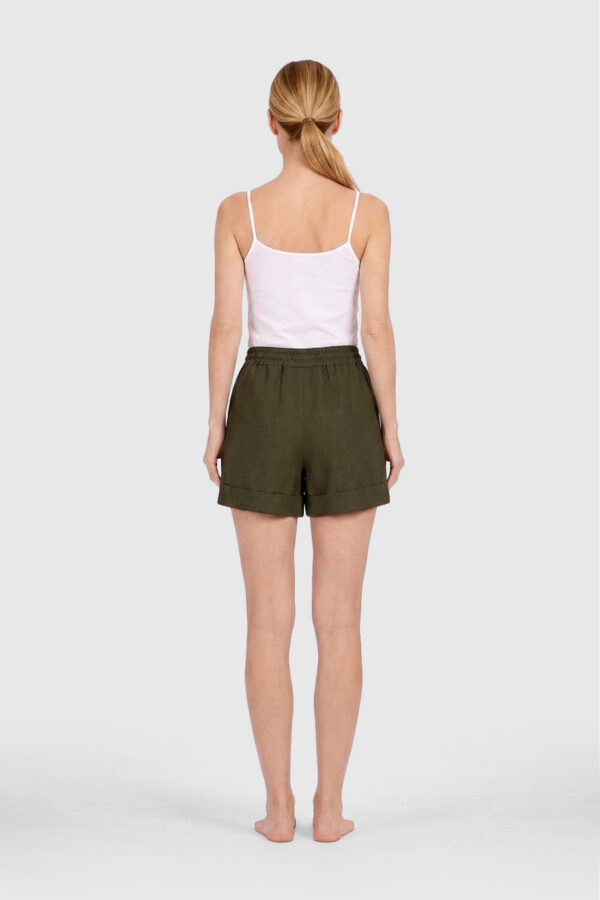 MyMorgenrock-Shorts-Leinen-Damen-Moos-hinten